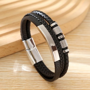 Layer Handwoven <b>Leather</b>, Geometric Trendy Bangle, Perfect Birthday Gift for Vacation and Parties - Product Image 2