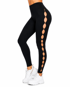 Women’s <b>High</b> <b>Waist</b> <b>Black</b> Cutout <b>Leggings</b> Stretch Fitness Yoga Workout Pants - Product Image 3