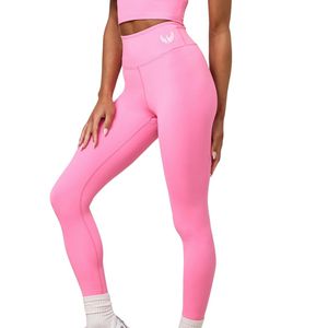 Women's Pink Legging High Rise Stretch Workout <b>Tights</b> Sculpting Fitness Pants Gymwear Activewear Performance Apparel - Product Image 3