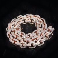 Collier chaîne cubaine en moissanite avec logo personnalisé, style diamant, bijoux hip-hop glacés, accessoire de mode de luxe pour hommes
