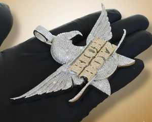 Collier Pendentif Aigle Glacé pour Homme, Style Rapper, en Argent 925, Lettre Personnalisée, Luxe Hip Hop, Pendentif Moissanite - Product Image 1