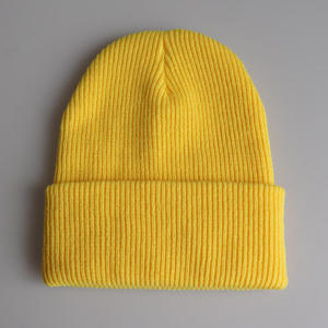 Solid Color Casual <b>Winter</b> <b>Cap</b> 100% Acrylic Computer Knitted Ribbed Design Adult Size 56-58CM - Product Image 3