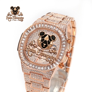 <b>Men</b>’s Premium Moissanite Diamond Quartz <b>Watch</b> with Decorative Crystal Face, Polished Stainless Steel Structure and Sophisticated - Product Image 6