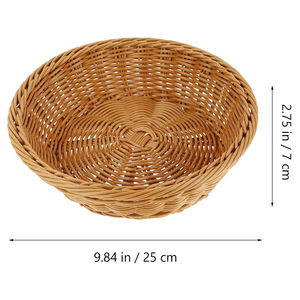 Multipurpose Usage Home Decoration Woven Rattan Fruit <b>Basket</b> <b>Vegetable</b> <b>Basket</b> Counter Top Serving <b>Storage</b> <b>Basket</b> Round Shape - Product Image 6