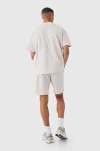 Conjunto de Camiseta y Pantalones Cortos para Hombre, Color Marfil, Estilo Profesional, Ropa Casual de Calle, Conjunto de Camiseta OEM ODM Sialkot Pakistán Venta al por Mayor - Product Image 6