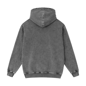 Sweat-shirt d'hiver pour homme de haute qualité, surdimensionné, lourd (430 g/m²), en coton 100 %, gris, en molleton, à séchage rapide, anti-plis, effet délavé à l'acide - Product Image 3