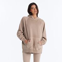 Sweat-shirt à capuche oversize à manches longues, couleur unie, en molleton, unisexe, pour l'automne, avec poche, en coton tricoté