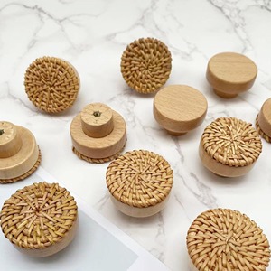 Furniture accessories eco friendly rattan weave <b>knob</b> <b>for</b> doors & <b>dressers</b> natural door <b>knobs</b> - Product Image 3
