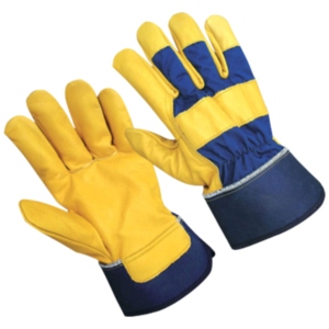 Guantes de Cuero de Vaca de Alta Resistencia, Resistentes a la Abrasión, con Forro de Tela de Algodón Perforada en la Parte Posterior, Puño de Seguridad Reforzado con Goma y Forro Polar - Product Image 1