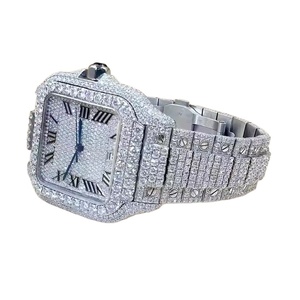 Reloj de diamante cultivado en laboratorio de alta calidad, joyería de Hip Hop, busto de lujo, Fabricante Mayorista ostentoso de relojes Moissanite personalizados - Product Image 1