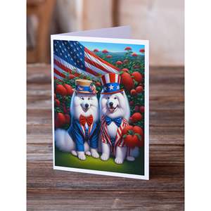 Tout Samoyède Américain Fantaisiste A7 Taille 5x7 Cartes Vierge Paquet de 8 Cartes de Vœux avec Enveloppes - Product Image 2