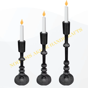 Vintage <b>Black</b> Cast Iron Taper <b>Candle</b> <b>Holder</b> <b>Pillar</b> Candlestick Stand Farmhouse Table Centerpiece for Wedding Dining Room Decor - Product Image 3