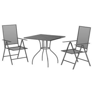 Conjunto de Comedor Plegable de Acero Antracita de Tamaño Mediano para Exteriores - Product Image 3