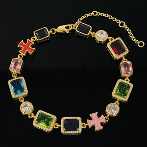 Factory Hip Hop Colorful Moissanite Gemstone <b>Bracelet</b> 10mm Fine Luxury Jewelry Women <b>Men</b> 925 <b>Sterling</b> <b>Silver</b> Link Chain <b>Bracelet</b> - Product Image 3