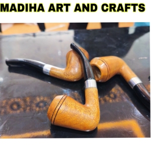 Pipa de fumar de madera hecha a mano, pipa decorativa para tabaco, estilo clásico, acabado espejo, pieza decorativa para el hogar de madiha art and crafts - Product Image 2