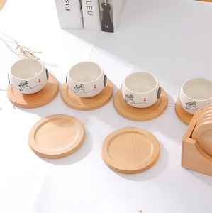ชุดแผ่นรองแก้วไม้แกะสลักโลโก้ตามสั่งแผ่นไม้ที่รองแก้วจาก mazon - Product Image 4