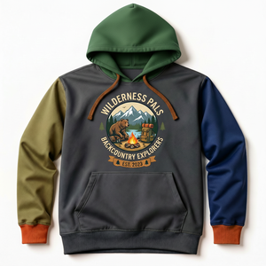 Sweat-shirt à capuche pour homme No More Love Cartoon, style streetwear oversize, avec impression en relief et appliqué, design automne, bleu, noir, rouge, cœurs - Product Image 4