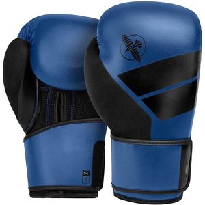 Gants de boxe en cuir de haute qualité personnalisés pour hommes et femmes, adaptés à l'entraînement et au sparring, bleu noir, fermeture velcro au poignet - Product Image 1