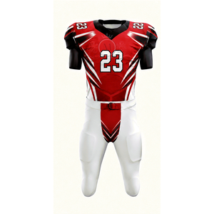 Ensemble d'uniformes de football américain pour hommes, maillot d'équipe ajusté à manches courtes, blanc, imprimé par transfert thermique, anti-humidité, avec motif sur le devant - Product Image 5