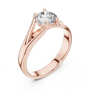 Bague de fiançailles solitaire en diamant de laboratoire 1 CT 2 CT 3 CT, tige fendue ronde, en or massif 18K 14K 10K ou argent 925 pour femme - Product Image 6