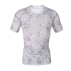 Camiseta de compresión Power Warrior Pattern de secado rápido personalizada para grappling, judo, BJJ, MMA, Rash Guard - Product Image 1