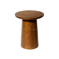 Luxuriöser Massivholz-Sockelhocker Minimalistischer Runder Holz-Beistelltisch Skandinavischer Stil Holz-Akzenthocker Handgefertigt Massiv
