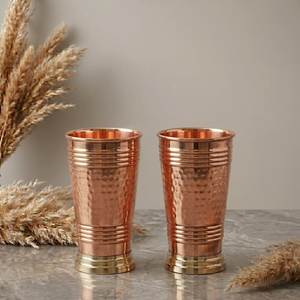 Tasses en cuivre au design traditionnel avec bienfaits pour la santé, pour la décoration de la maison et les cadeaux, fournisseur indien en gros - Product Image 4