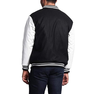 Buy Blank Plus Size Geometric Stand Collar Varsity Jackets Wholesale Puff Printing Custom Logo <b>Men</b> Unisex - Product Image 6