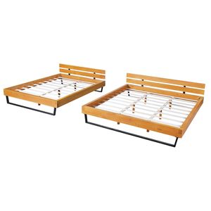 Base de Cama King Size de Madera de Pino en Color Natural y Negro - Product Image 5