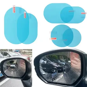 ملحقات السيارة غشاء ملصق حامي لمرآة الرؤية الخلفية للنافذة الجانبية مقاوم للمطر من قطعتين ملصق شفاف لمرآة نافذة السيارة مضاد للضباب