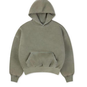 Sweat à capuche unisexe personnalisé avec logo, coupe ample, épaules tombantes, style streetwear, en molleton de coton lavé vintage, 400 g/m² - Product Image 5