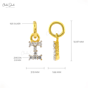 จี้เงินแท้ 925 รูปตัวอักษร I ประดับเพชรซิคอนสีขาว ชุบทองคำขาว ดีไซน์ทันสมัย ราคาพิเศษ - Product Image 2