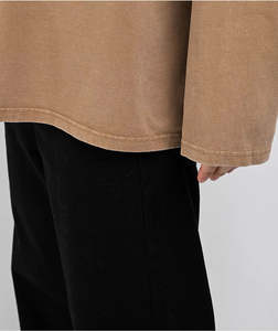 เสื้อยืดโอเวอร์ไซส์ผู้ชาย แขนยาว ผ้าฝ้าย 100% ระบายอากาศได้ดี นุ่มสบาย ทรงหลวม สวมใส่สบายๆ ทนทาน - Product Image 3