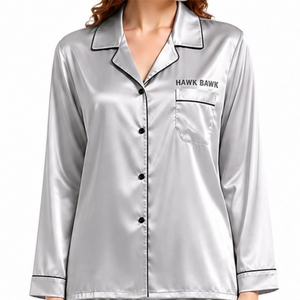 Ensemble de nuit élégant pour femme, pyjama décontracté boutonné sur le devant, vêtements de nuit classiques pour tous les jours, ensemble de nuit sur mesure long et assorti - Product Image 6