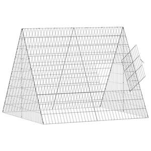 Jaula para Pollos de Acero Galvanizado Plateado, 43.31 x 39.37 x 33.46 Pulgadas, Jaulas para Animales - Product Image 5