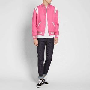 Blouson Bomber Rose Personnalisé pour Homme, 100% Polyester, Col Montant, Logo Brodé Personnalisé, Coupe-Vent, Idéal Hiver - Product Image 2