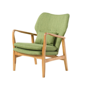 Modern Wooden Accent Chair Upholstered Lounge <b>Armchair</b> Green Leisure Seat for Garden Patio Living Room - Product Image 4