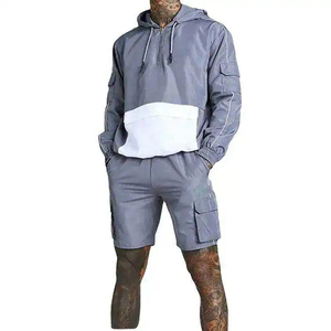 New Fashion Two-Piece Shorts Set Windbreaker Zip-Up Hooded Jacket with Track Suit - Product Image 3