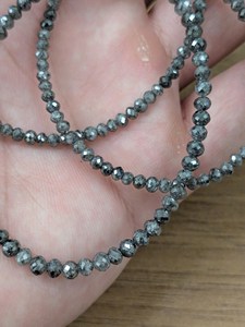 Cuentas Redondas de Diamante Gris Natural AAA de 3 mm, Facetadas, Estilo Sal y Pimienta, Calidad Premium, 15 Pulgadas, para la Elaboración de Joyería de Lujo - Product Image 4
