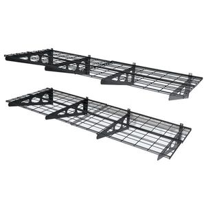 Confezione da 2 Mensole Galleggianti Nere da Parete 2x6ft (72 Pollici) per Garage, Scarpe, Bagno, Soggiorno, in Tessuto e Ferro - Product Image 1