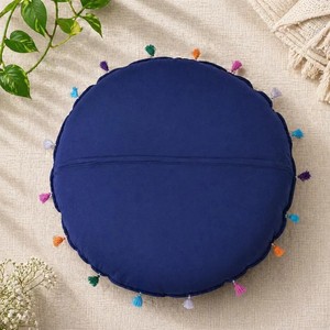 Cojines Redondos de Patchwork, Fundas de Cojín para Meditación, Cojines de Suelo Bordados Coloridos - Product Image 2