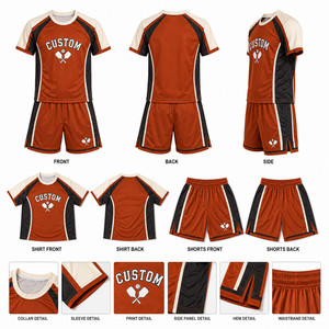 Conjunto de Jersey de Pickleball Personalizable y Transpirable, Impresión por Transferencia de Calor, 100% Poliéster, Pantalones Cortos con Cintura Elástica, Unisex, para Adultos - Product Image 6