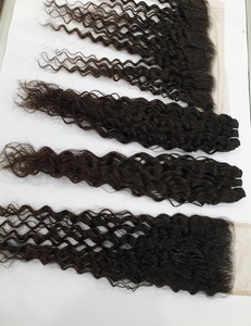 Los templos del sur de la India obtienen directamente extensiones y cierres de cabello humano Remy indio crudo a granel frontales para trenzar - Product Image 4