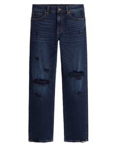 Jean en denim déchiré coupe slim pour homme, jambe droite, taille mi-haute, en coton respirant, style décontracté, idéal pour l'automne - Product Image 5