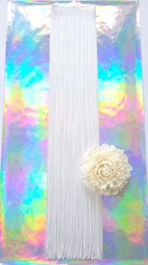 100 " White <b>Tassel</b> Fringe Pleated Fabric Trim Decorative Streaming Strand for Bags Garments Event Decor - Product Image 4