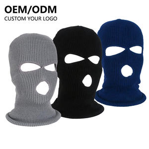 Pasamontañas de punto personalizado unisex con orificios, cubre rostro completo, cortavientos, cálido, para ciclismo de invierno, máscara deportiva, OEM ODM, 100% poliéster, con imagen - Product Image 1