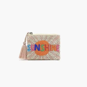 Porte-monnaie classique en perles avec broderie, forme personnalisée, pochette zippée pour usage quotidien, perles colorées, petite taille - Product Image 3