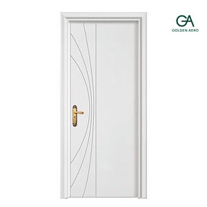 Puerta Interior Abatible GA-32L de Diseño Moderno con Ranuras Curvas, Fabricada en Madera Sólida de Alta Calidad Directo de Fábrica - Product Image 1