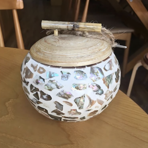 Modern Style Mother of Pearl Bamboo <b>Jar</b> Natural Bamboo Handmade Home Decoration Storage Box - Product Image 1