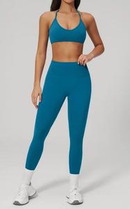 High Waist Full Length Solid Color <b>Knitted</b> <b>Leggings</b> Stretchy Breathable Eco-Friendly 220g Women's Sporty All Seasons Spandex - Product Image 2